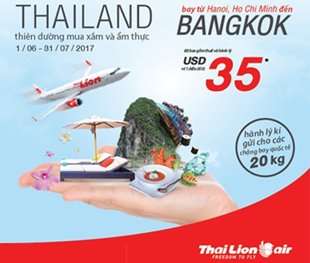 Thai Lion Air khuyến mãi vé máy bay đến thiên đường mua sắm và ẩm thực Thái Lan